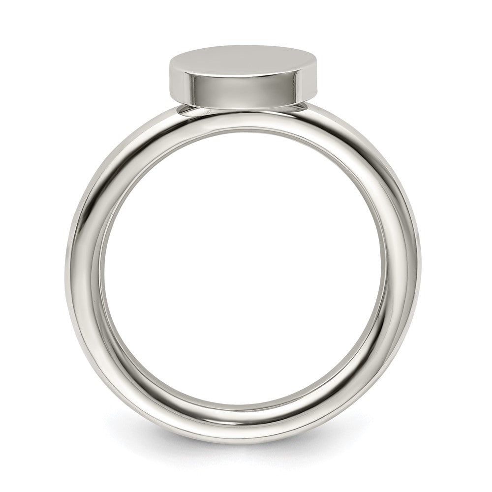 Alternate view of the 9mm Stainless Steel Polished Circle Ring by The Black Bow Jewelry Co.