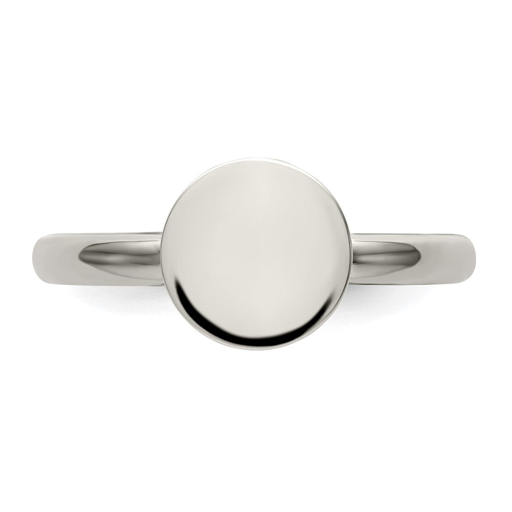 Alternate view of the 9mm Stainless Steel Polished Circle Ring by The Black Bow Jewelry Co.