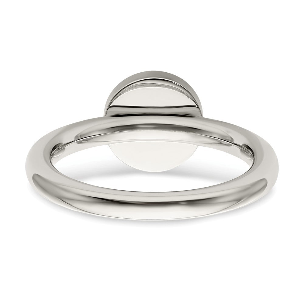 Alternate view of the 9mm Stainless Steel Polished Circle Ring by The Black Bow Jewelry Co.