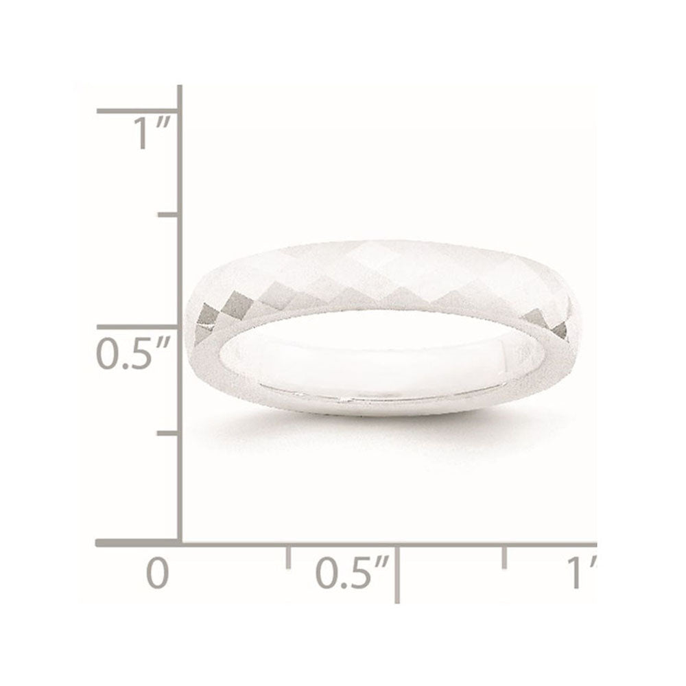 Alternate view of the 4mm White Ceramic Faceted Standard Fit Band by The Black Bow Jewelry Co.