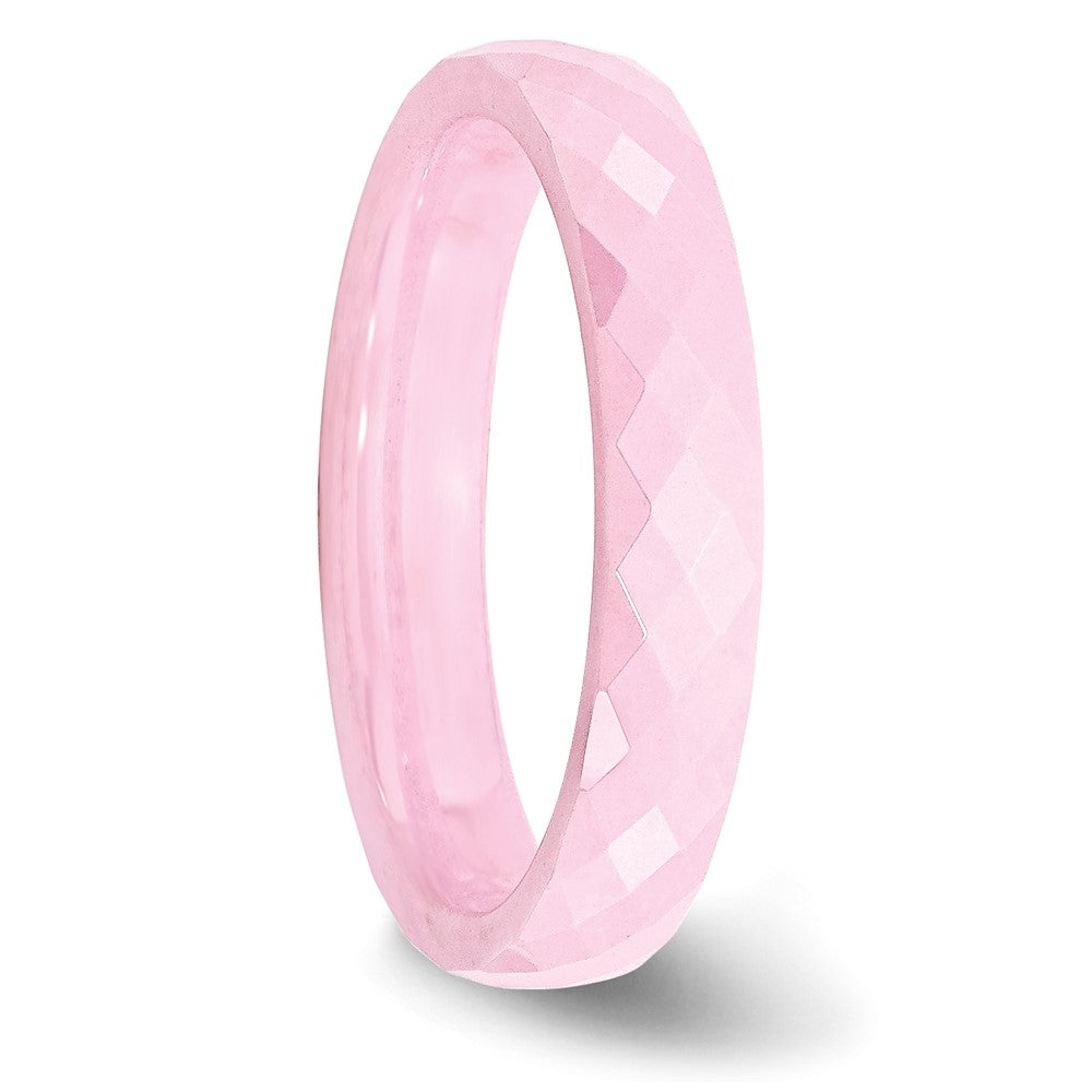Alternate view of the 4mm Pink Ceramic Faceted Standard Fit Band by The Black Bow Jewelry Co.