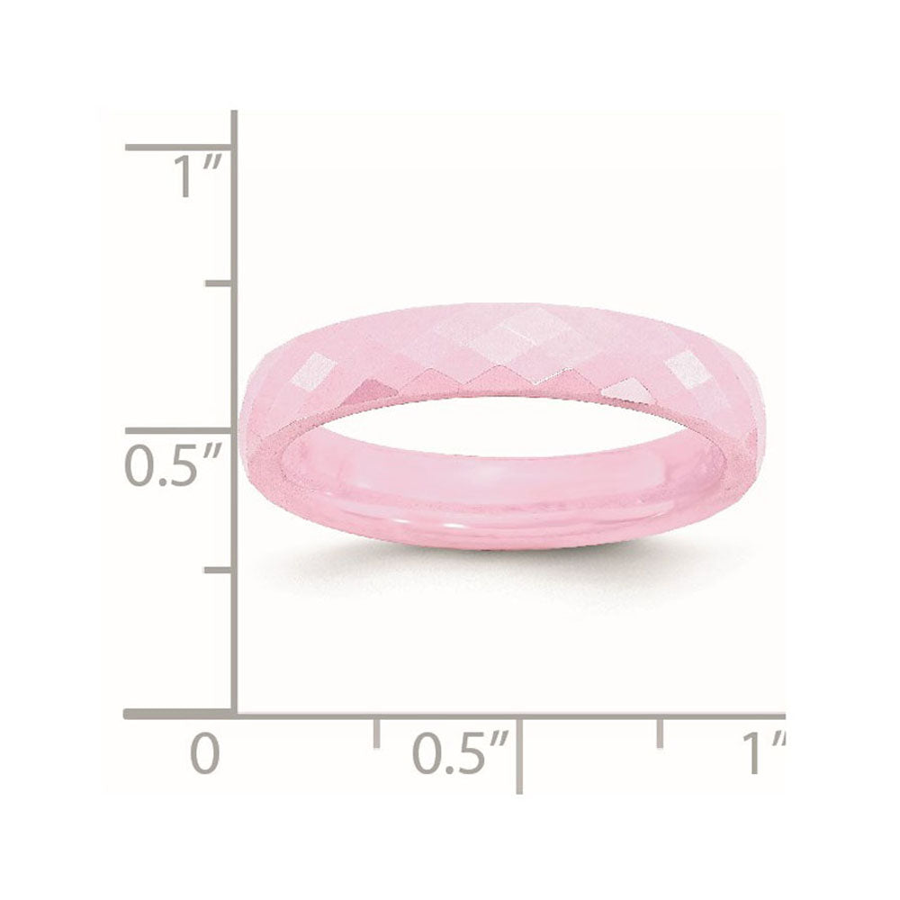 Alternate view of the 4mm Pink Ceramic Faceted Standard Fit Band by The Black Bow Jewelry Co.