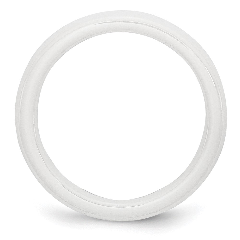 Alternate view of the 4mm White Ceramic Polished Domed Standard Fit Band by The Black Bow Jewelry Co.