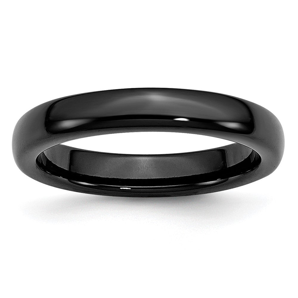 4mm Black Ceramic Polished Domed Standard Fit Band, Item R11785 by The Black Bow Jewelry Co.