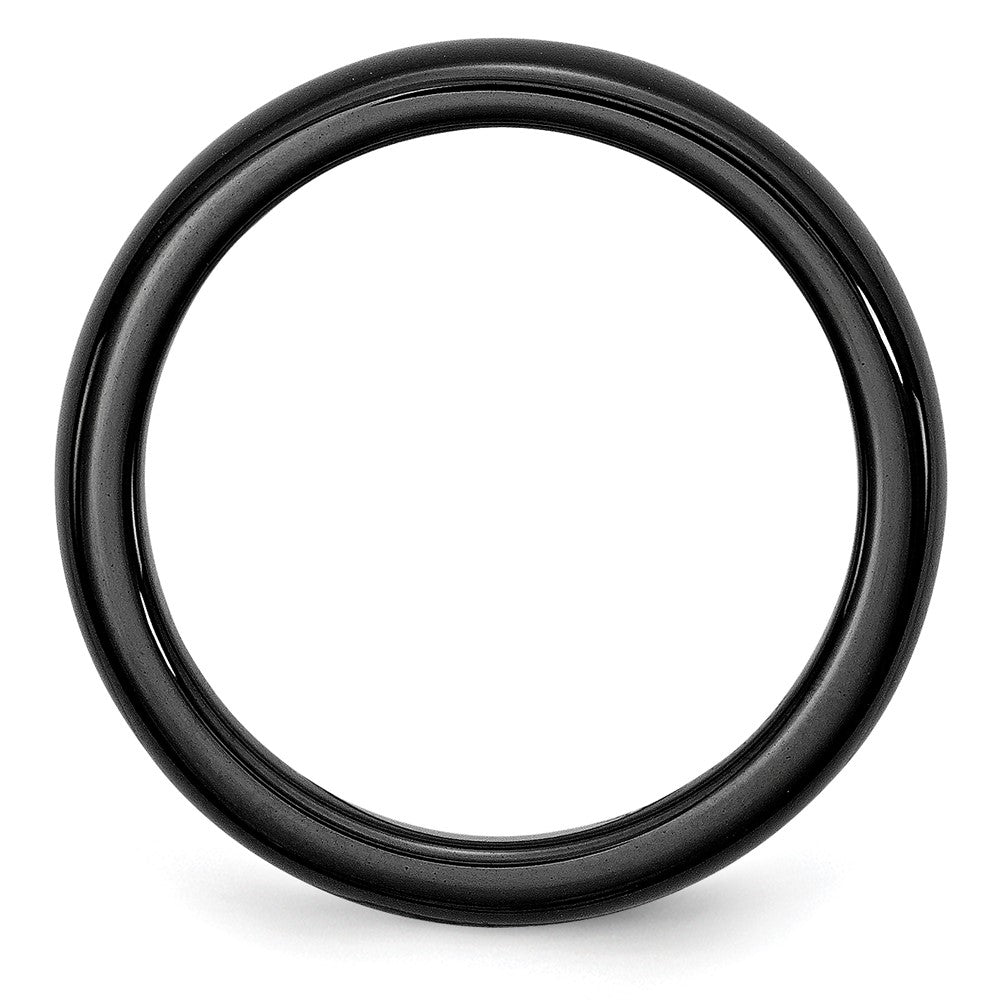 Alternate view of the 4mm Black Ceramic Polished Domed Standard Fit Band by The Black Bow Jewelry Co.