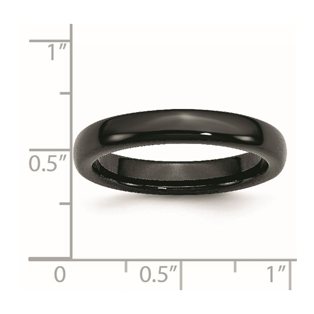 Alternate view of the 4mm Black Ceramic Polished Domed Standard Fit Band by The Black Bow Jewelry Co.