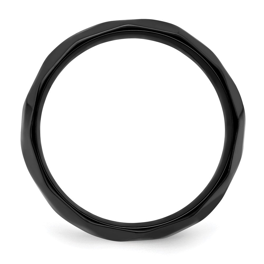 Alternate view of the 7mm Black Zirconium Hammered Standard Fit Band by The Black Bow Jewelry Co.
