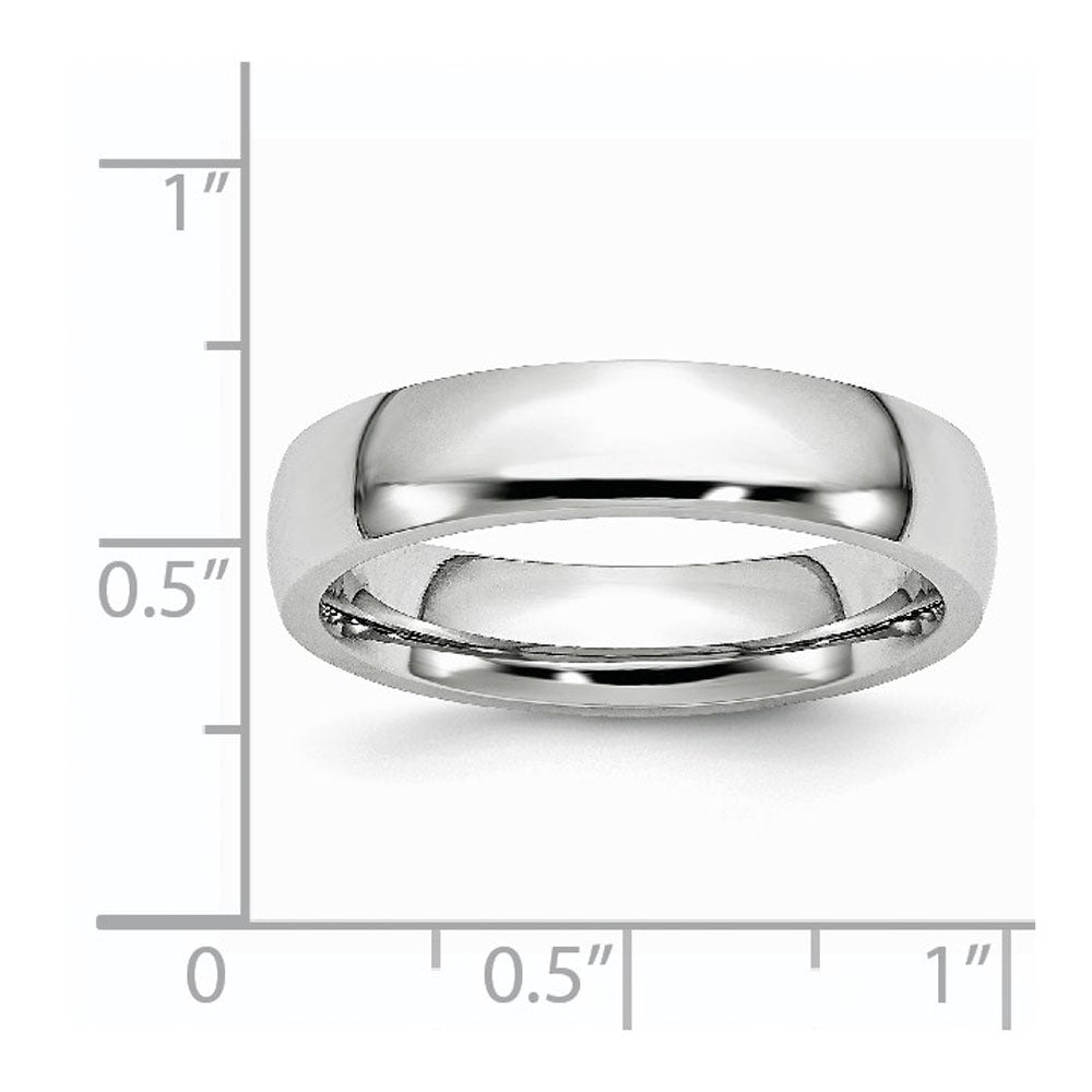 Alternate view of the 5mm Cobalt Polished Domed Standard Fit Band by The Black Bow Jewelry Co.