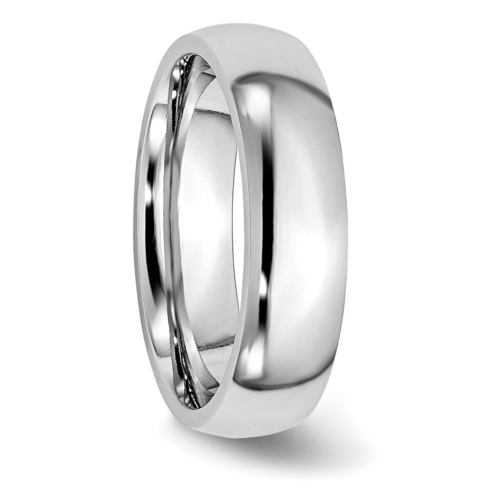 Alternate view of the 6mm Cobalt Polished Domed Standard Fit Band by The Black Bow Jewelry Co.