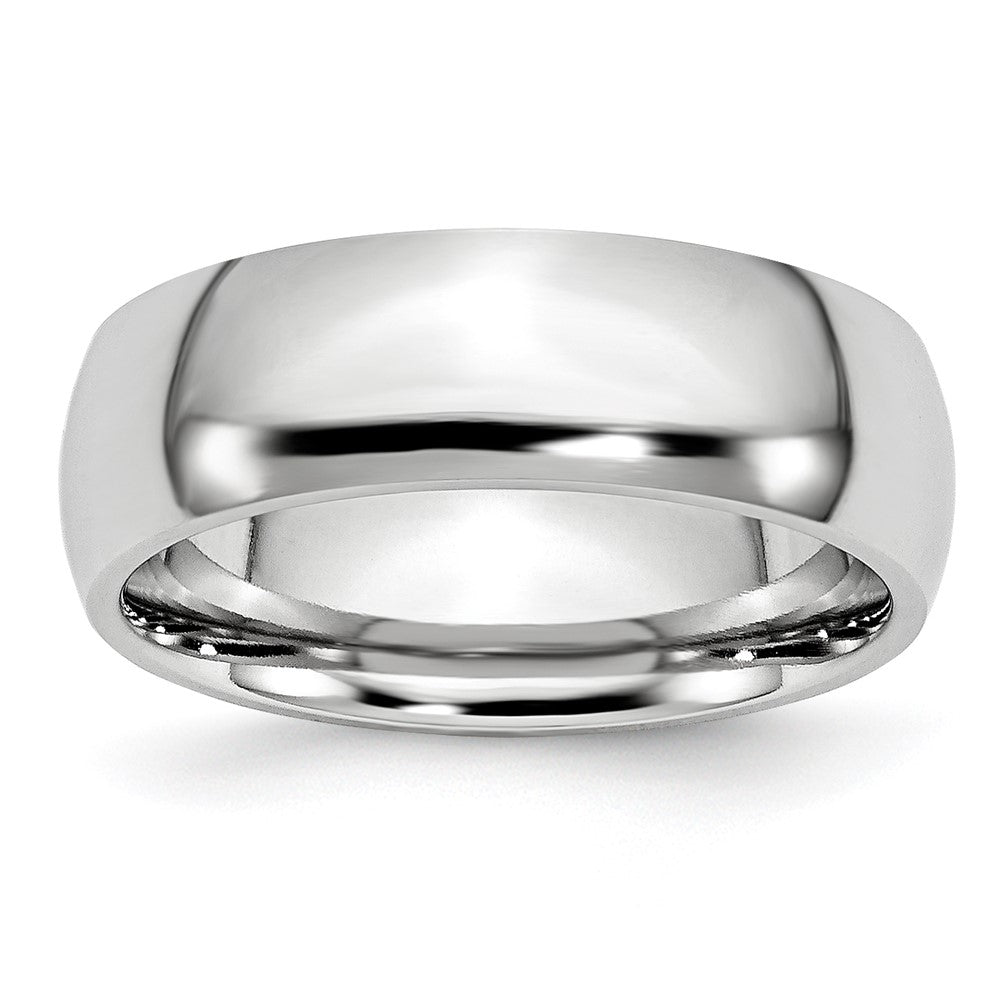 7mm Cobalt Polished Domed Standard Fit Band, Item R11806 by The Black Bow Jewelry Co.