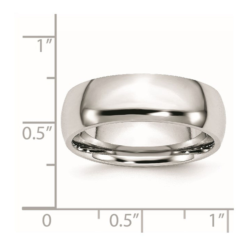 Alternate view of the 7mm Cobalt Polished Domed Standard Fit Band by The Black Bow Jewelry Co.