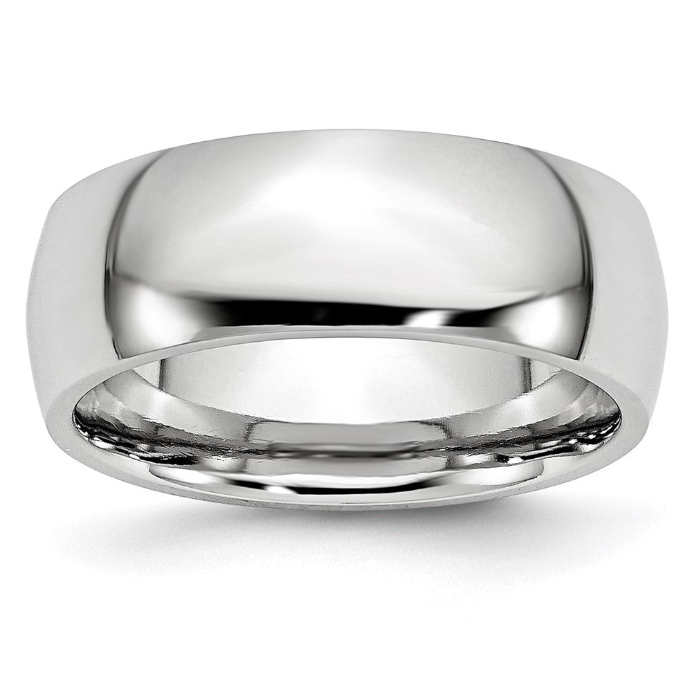 8mm Cobalt Polished Domed Standard Fit Band, Item R11807 by The Black Bow Jewelry Co.