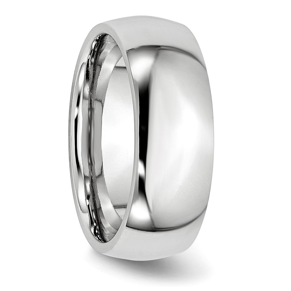 Alternate view of the 8mm Cobalt Polished Domed Standard Fit Band by The Black Bow Jewelry Co.
