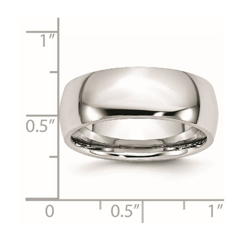 Alternate view of the 8mm Cobalt Polished Domed Standard Fit Band by The Black Bow Jewelry Co.