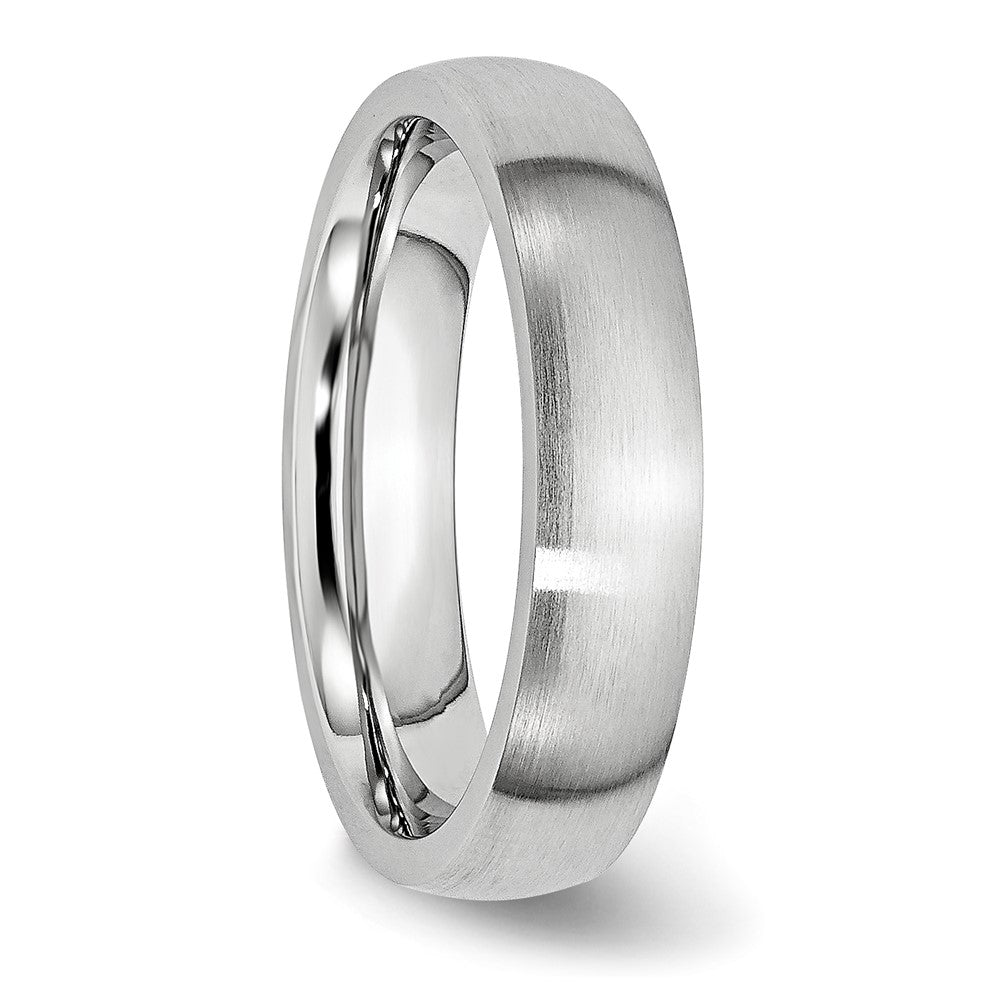Alternate view of the 5mm Cobalt Satin Domed Standard Fit Band by The Black Bow Jewelry Co.