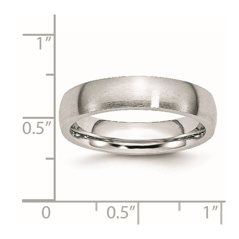 Alternate view of the 5mm Cobalt Satin Domed Standard Fit Band by The Black Bow Jewelry Co.
