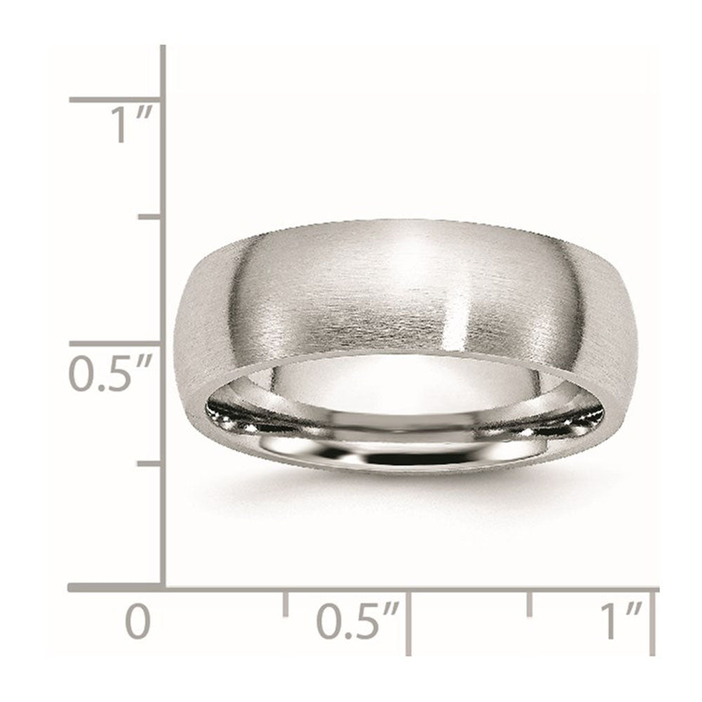 Alternate view of the 7mm Cobalt Satin Domed Standard Fit Band by The Black Bow Jewelry Co.