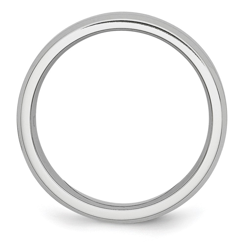 Alternate view of the 6mm Cobalt Polished Beveled Edge Flat Satin Standard Fit Band by The Black Bow Jewelry Co.