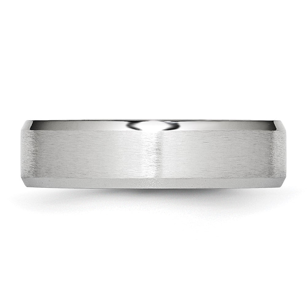 Alternate view of the 6mm Cobalt Polished Beveled Edge Flat Satin Standard Fit Band by The Black Bow Jewelry Co.