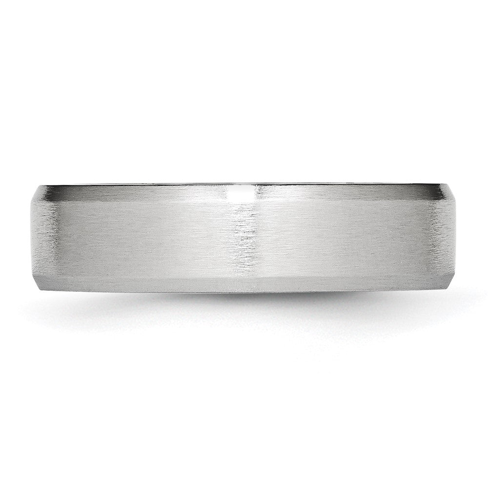 Alternate view of the 6mm Cobalt Beveled Edge Flat Satin Standard Fit Band by The Black Bow Jewelry Co.