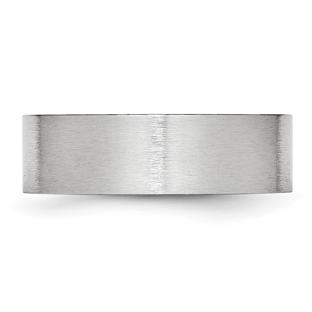 Alternate view of the 7mm Cobalt Satin Flat Standard Fit Band by The Black Bow Jewelry Co.