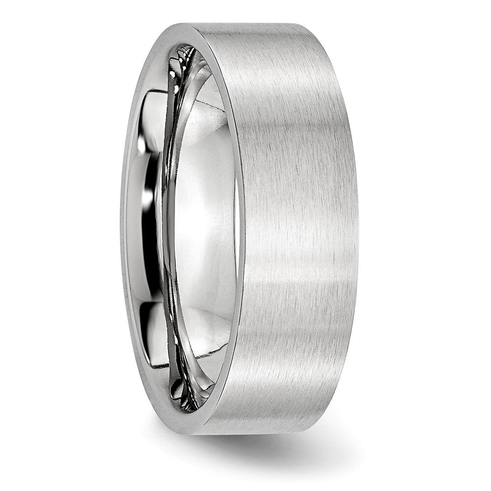 Alternate view of the 7mm Cobalt Satin Flat Standard Fit Band by The Black Bow Jewelry Co.