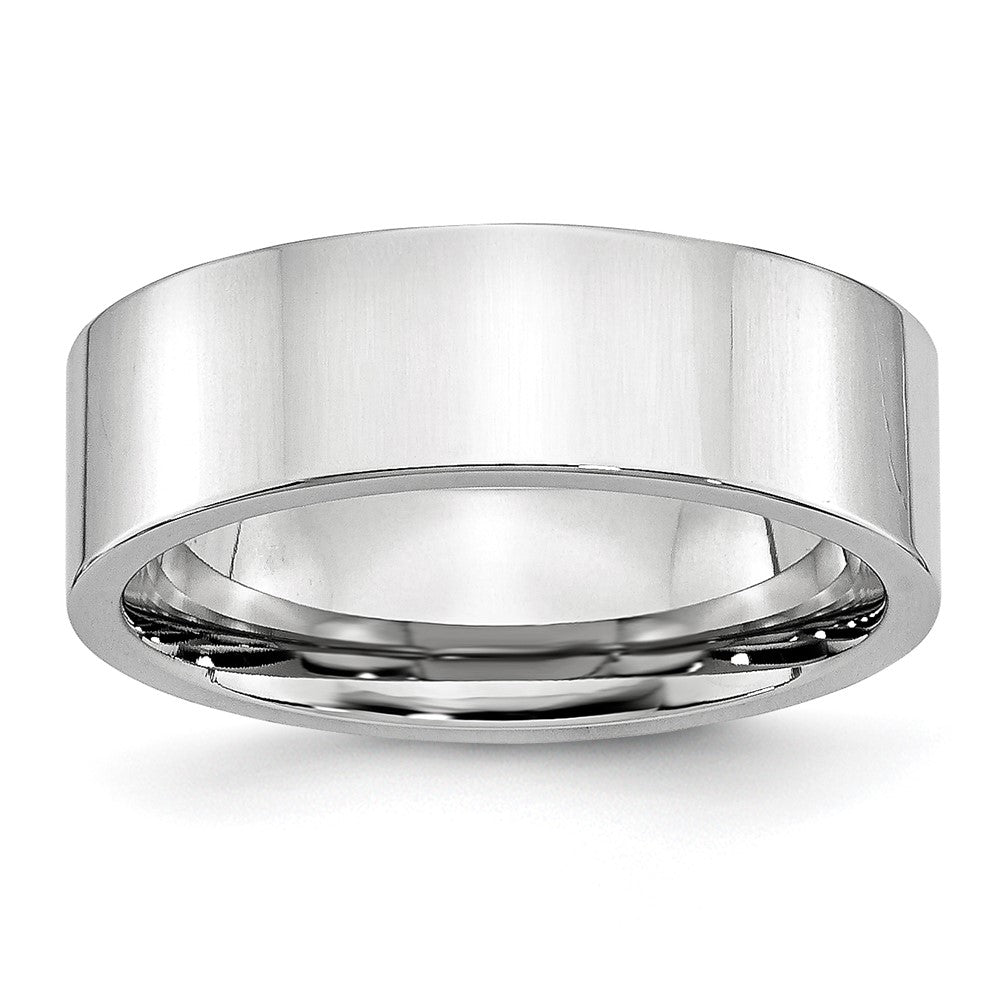 7mm Cobalt Polished Flat Standard Fit Band, Item R11828 by The Black Bow Jewelry Co.
