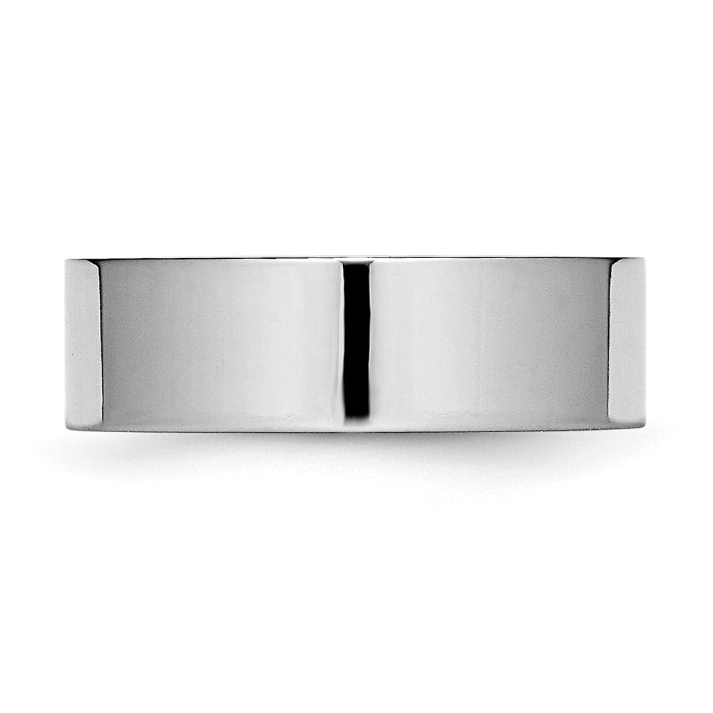 Alternate view of the 7mm Cobalt Polished Flat Standard Fit Band by The Black Bow Jewelry Co.