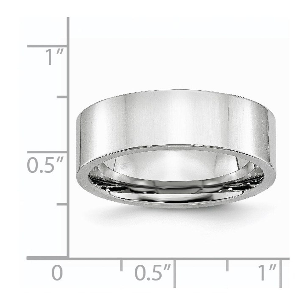 Alternate view of the 7mm Cobalt Polished Flat Standard Fit Band by The Black Bow Jewelry Co.