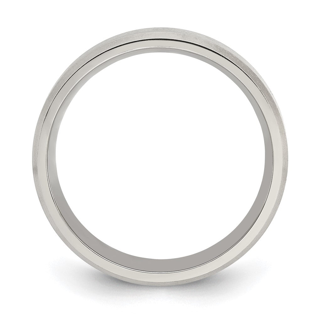 Alternate view of the 6mm Titanium Polished & Brushed Beveled Edge Comfort Fit Band by The Black Bow Jewelry Co.