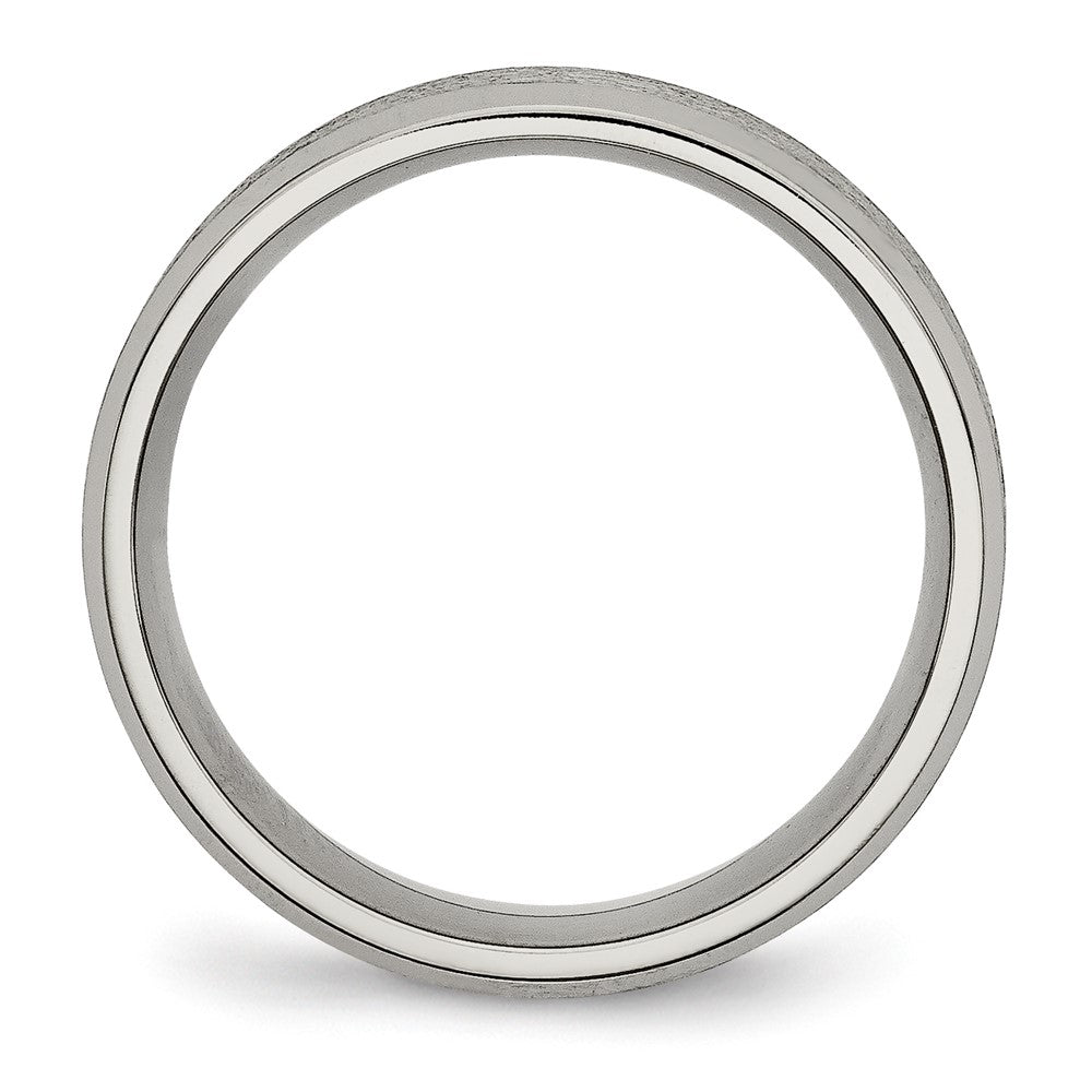 Alternate view of the Titanium Beveled Edge 8mm Brushed Standard Fit Band by The Black Bow Jewelry Co.