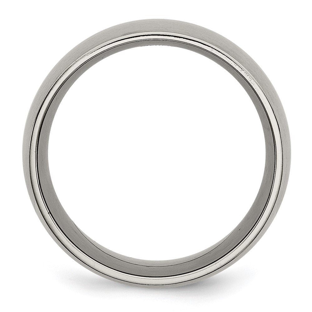 Alternate view of the Men&#39;s 12mm Titanium Brushed Half Round Standard Fit Band by The Black Bow Jewelry Co.