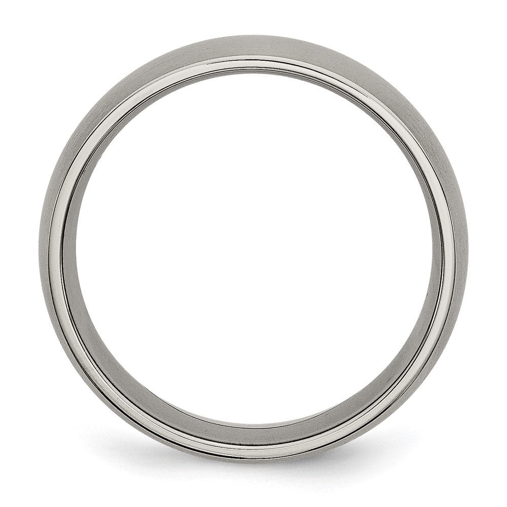 Alternate view of the 7mm Titanium Brushed Domed Comfort Fit Band by The Black Bow Jewelry Co.