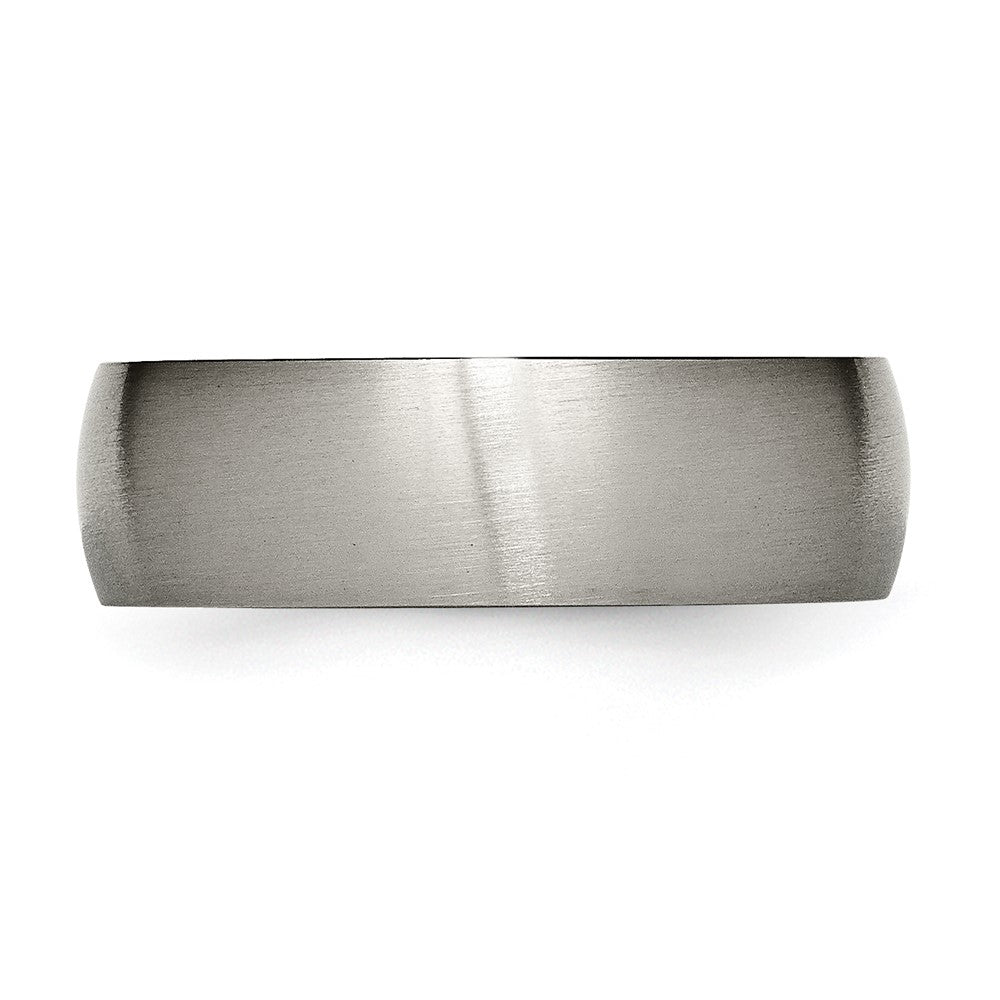 Alternate view of the 7mm Titanium Brushed Domed Comfort Fit Band by The Black Bow Jewelry Co.