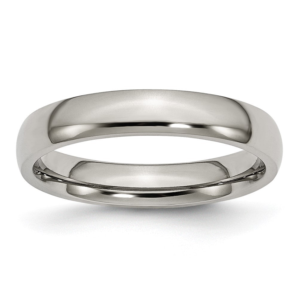 Titanium 4mm Polished Domed Comfort Fit Band, Item R11854 by The Black Bow Jewelry Co.