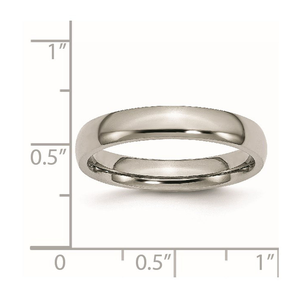Alternate view of the Titanium 4mm Polished Domed Comfort Fit Band by The Black Bow Jewelry Co.