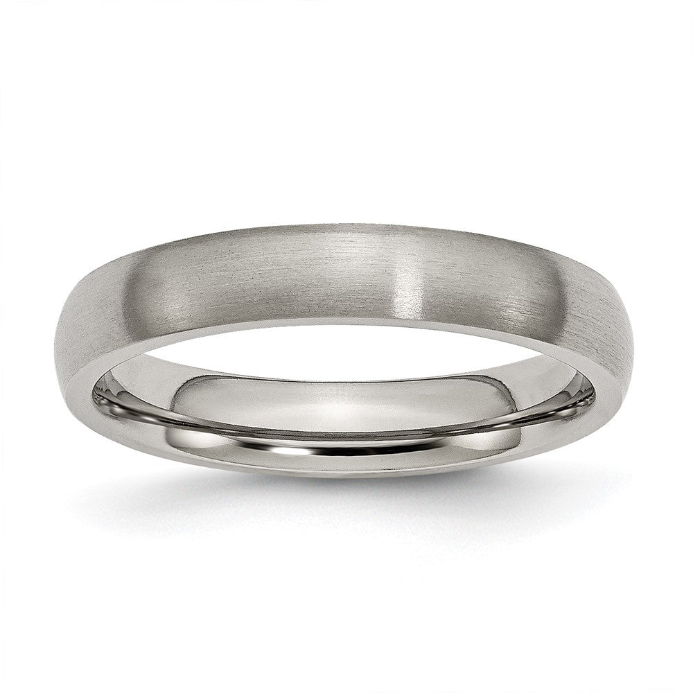 Titanium 4mm Brushed Domed Comfort Fit Band, Item R11856 by The Black Bow Jewelry Co.