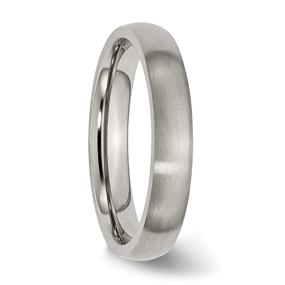 Alternate view of the Titanium 4mm Brushed Domed Comfort Fit Band by The Black Bow Jewelry Co.