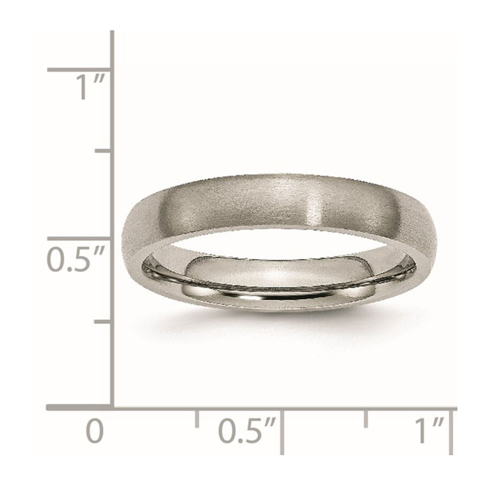 Alternate view of the Titanium 4mm Brushed Domed Comfort Fit Band by The Black Bow Jewelry Co.