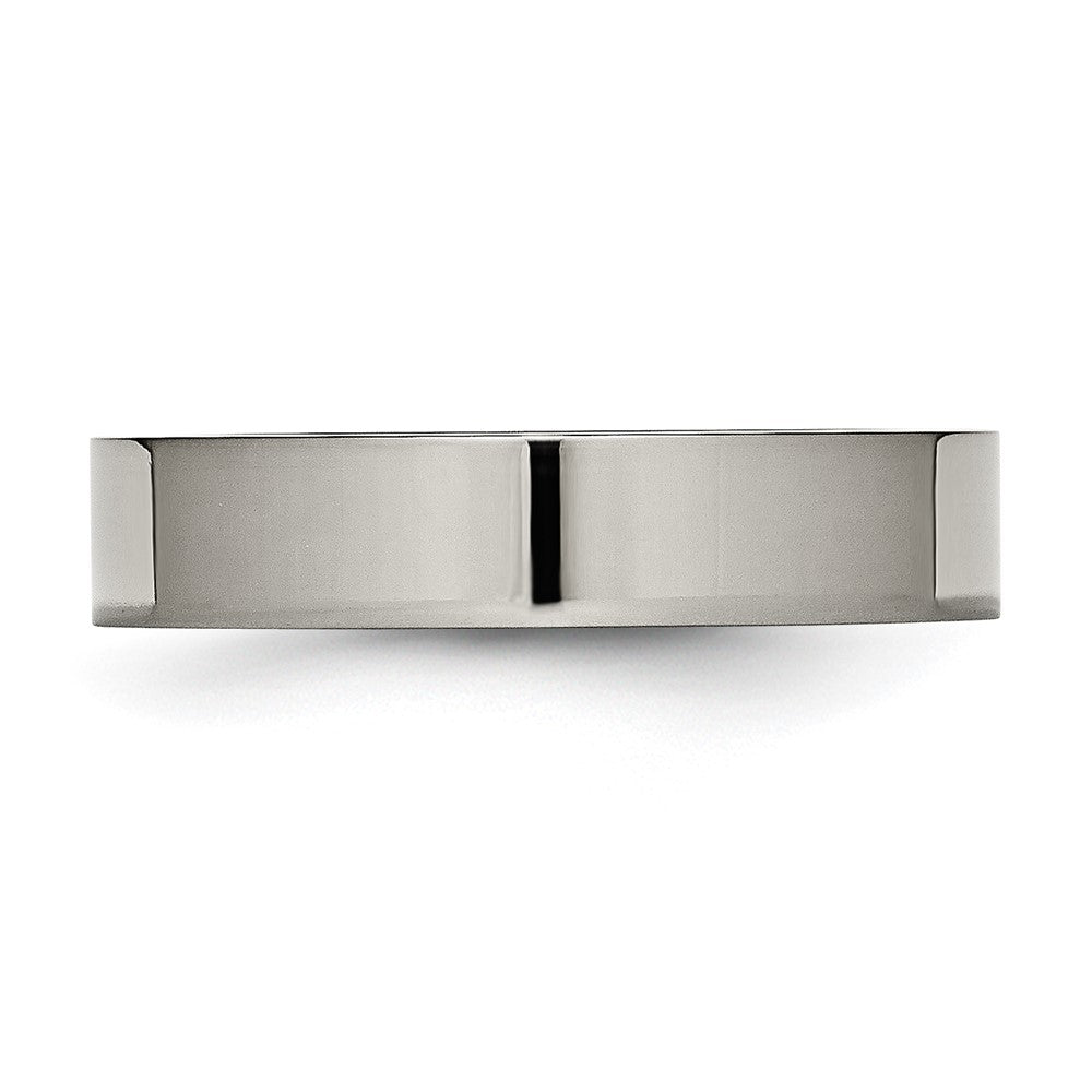 Alternate view of the Titanium 5mm Polished Flat Comfort Fit Band by The Black Bow Jewelry Co.