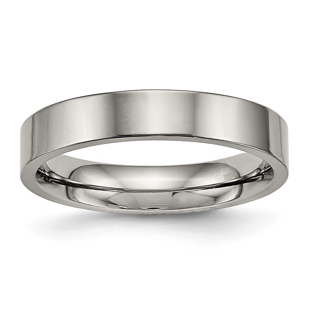 Titanium 4mm Polished Flat Comfort Fit Band, Item R11860 by The Black Bow Jewelry Co.