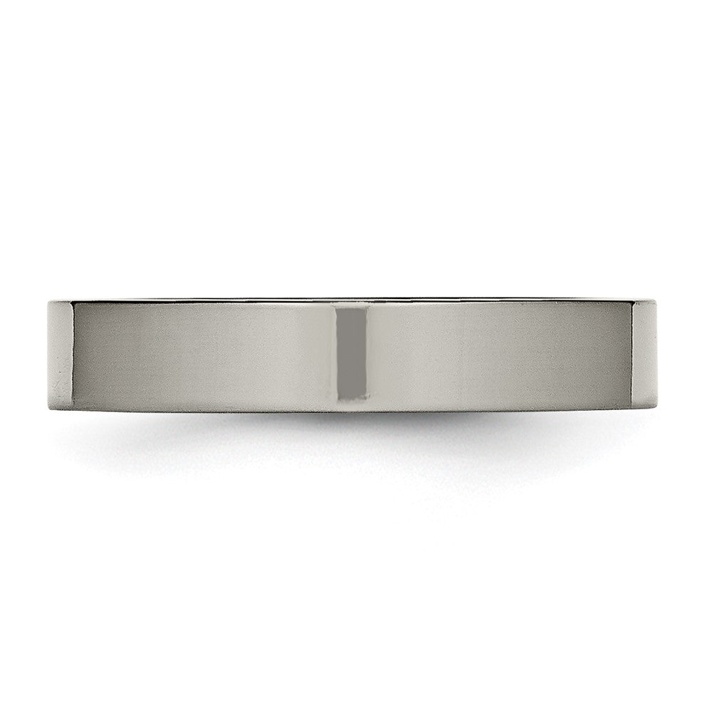 Alternate view of the Titanium 4mm Polished Flat Comfort Fit Band by The Black Bow Jewelry Co.