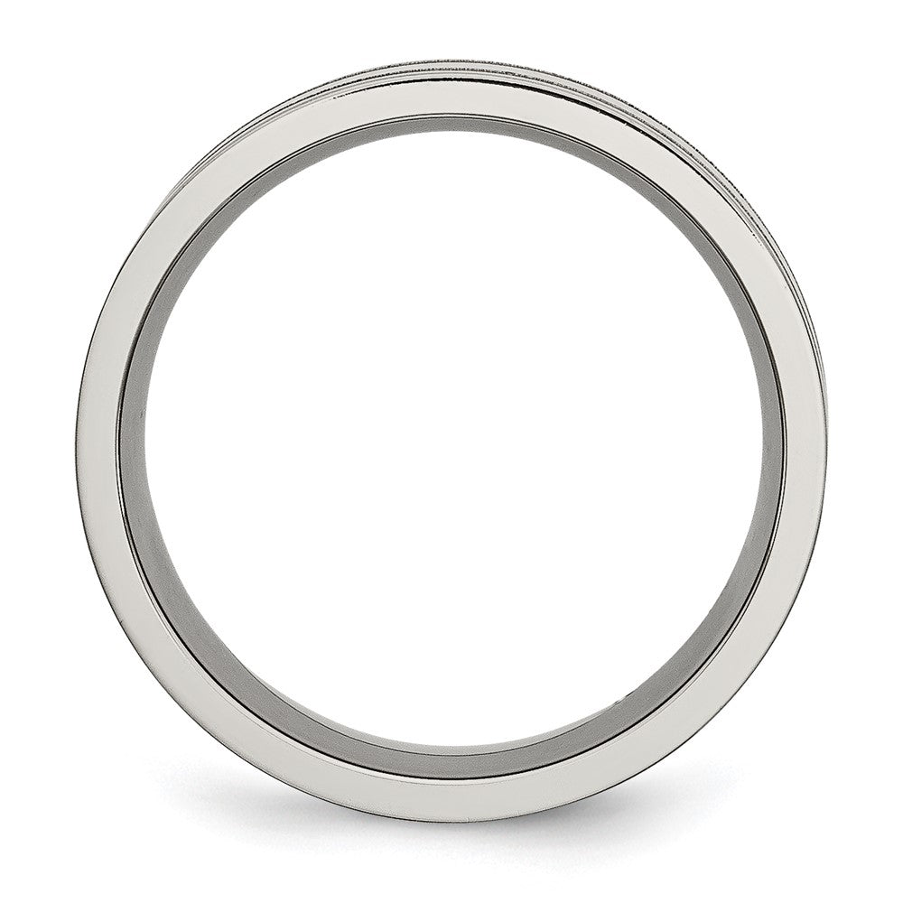 Alternate view of the Titanium, 8mm Dual Finished Unisex Standard Fit Band by The Black Bow Jewelry Co.