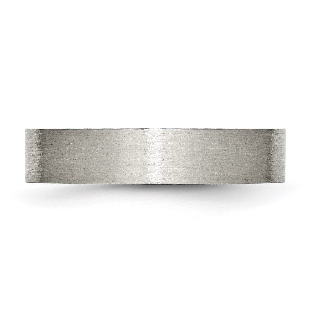 Alternate view of the Titanium 5mm Brushed Flat Comfort Fit Band by The Black Bow Jewelry Co.