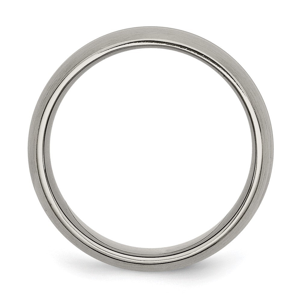 Alternate view of the Titanium, 8mm Grooved Center Domed Standard Fit Band by The Black Bow Jewelry Co.