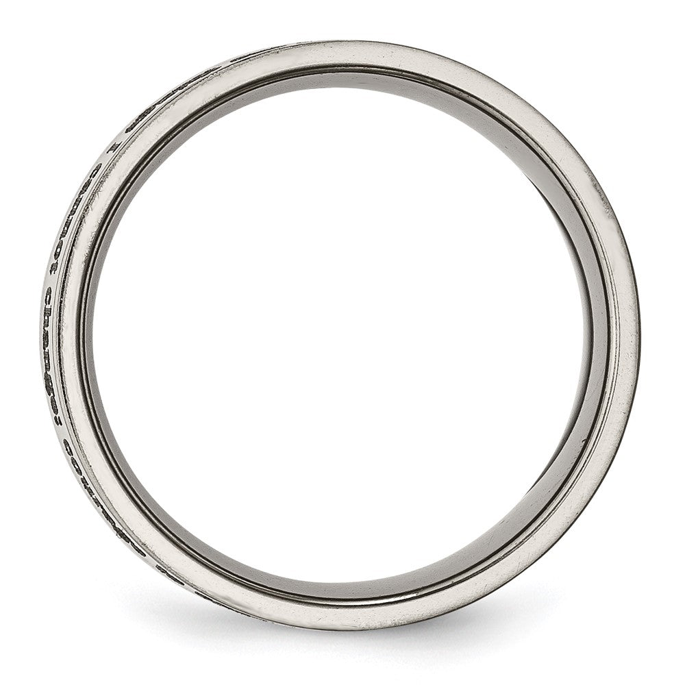 Alternate view of the 8mm Titanium Polished Serenity Prayer Flat Standard Fit Band by The Black Bow Jewelry Co.