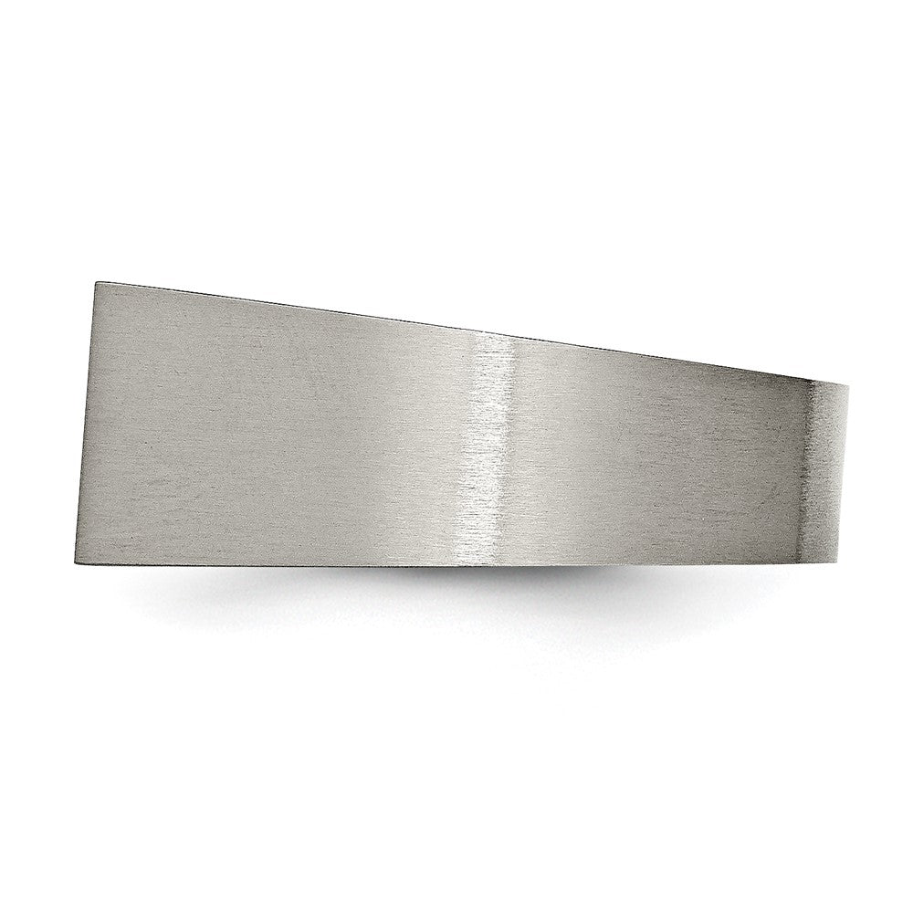 Alternate view of the Men's 10mm Titanium Brushed & Polished Tapered Fit Signet Ring by The Black Bow Jewelry Co.
