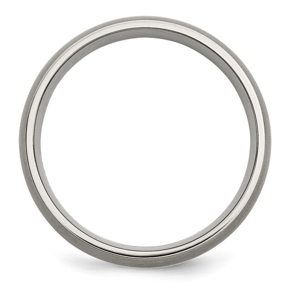 Alternate view of the 6mm Titanium &amp; Sterling Silver Inlay Brushed Domed Band by The Black Bow Jewelry Co.