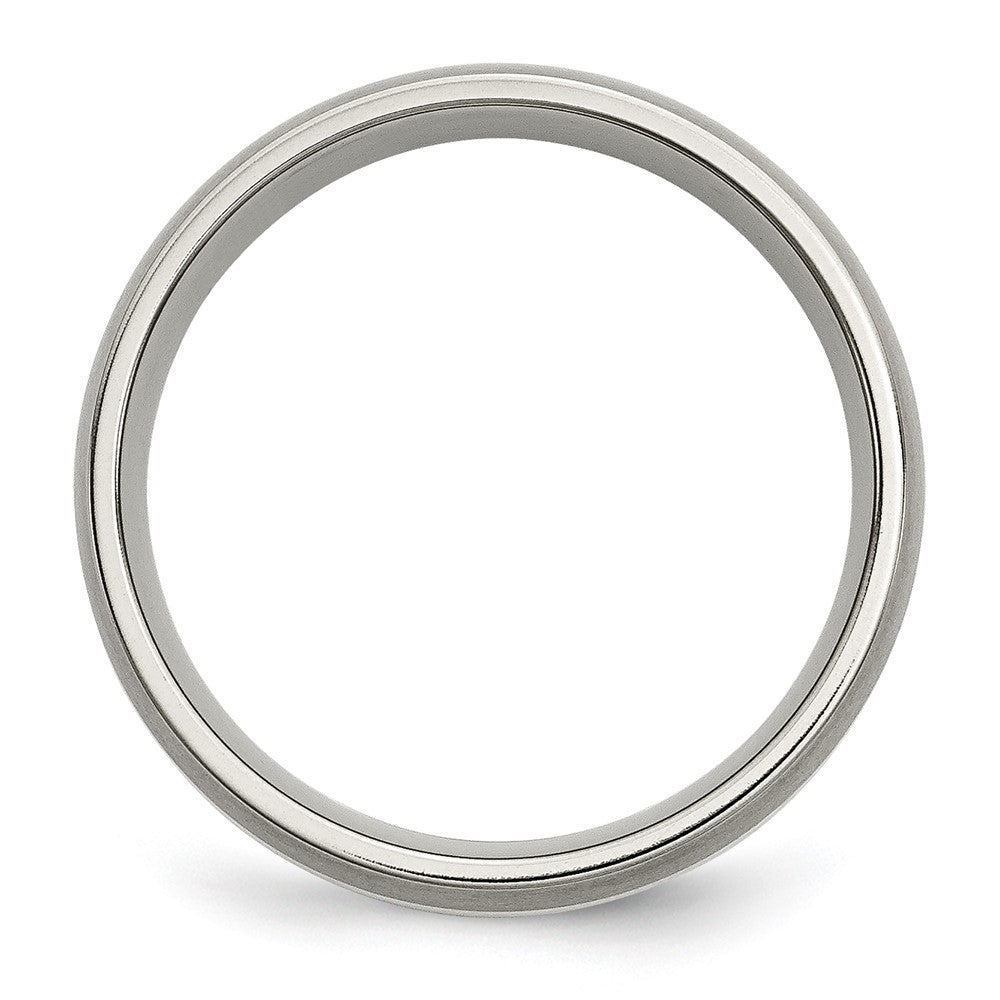 Alternate view of the 6mm Titanium &amp; Sterling Silver Brushed Domed Standard Fit Band by The Black Bow Jewelry Co.