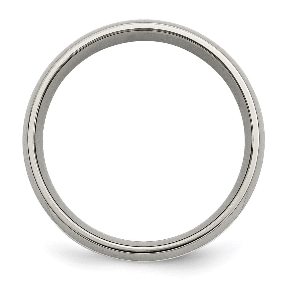 Alternate view of the 6mm Titanium &amp; Sterling Silver Inlay Polished Domed Standard Fit Band by The Black Bow Jewelry Co.